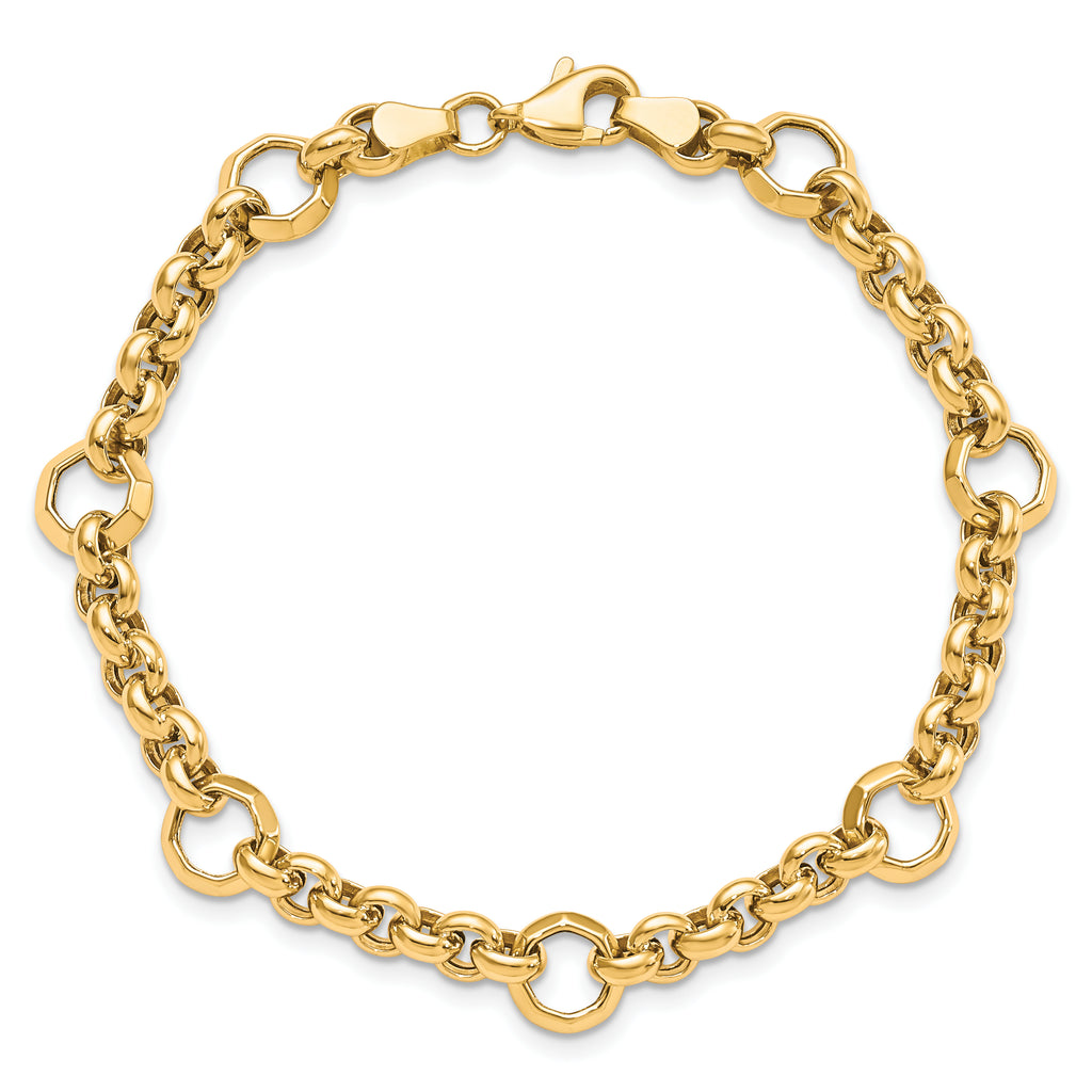 10K Polished D/C Fancy Link Bracelet
