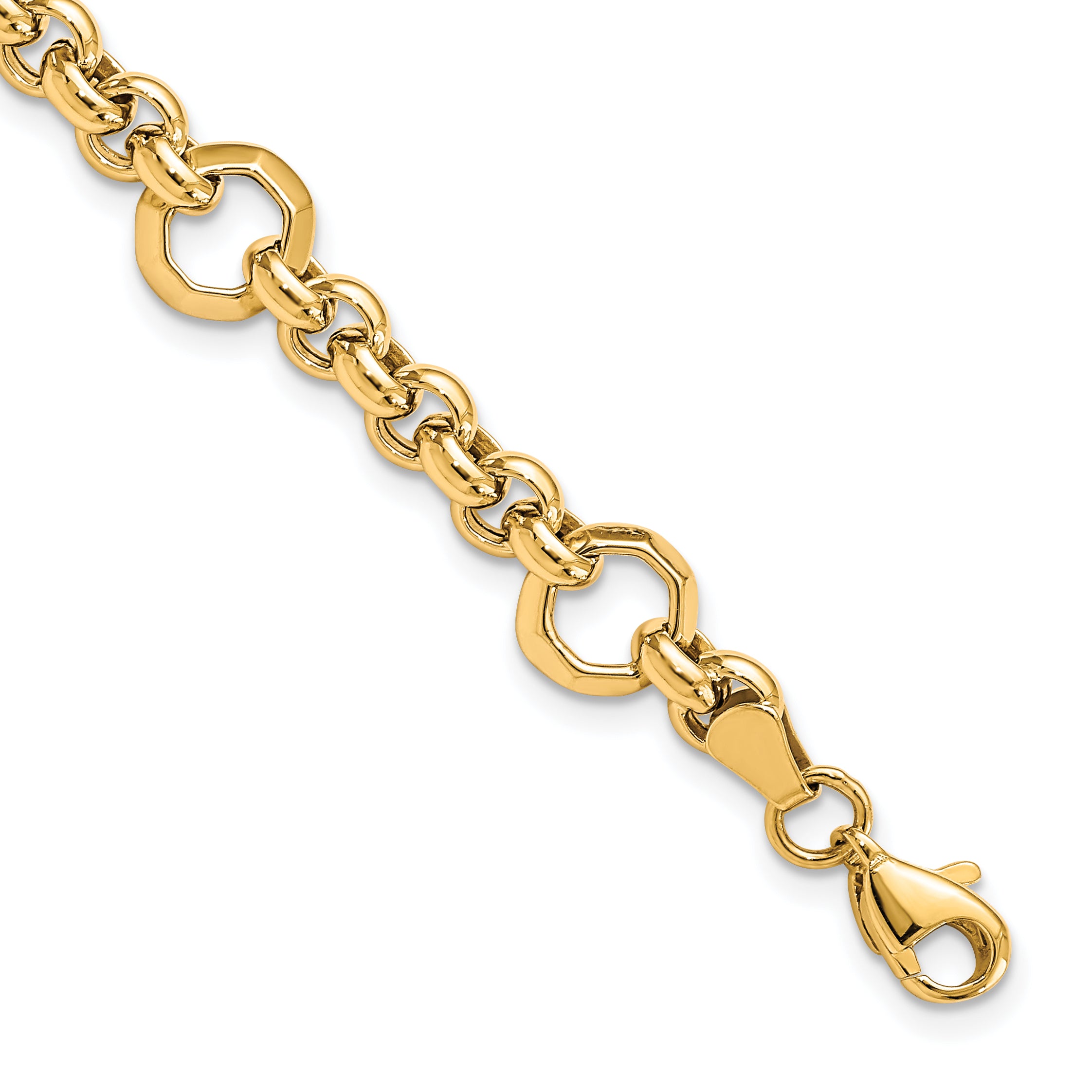 10K Polished D/C Fancy Link Bracelet Main image