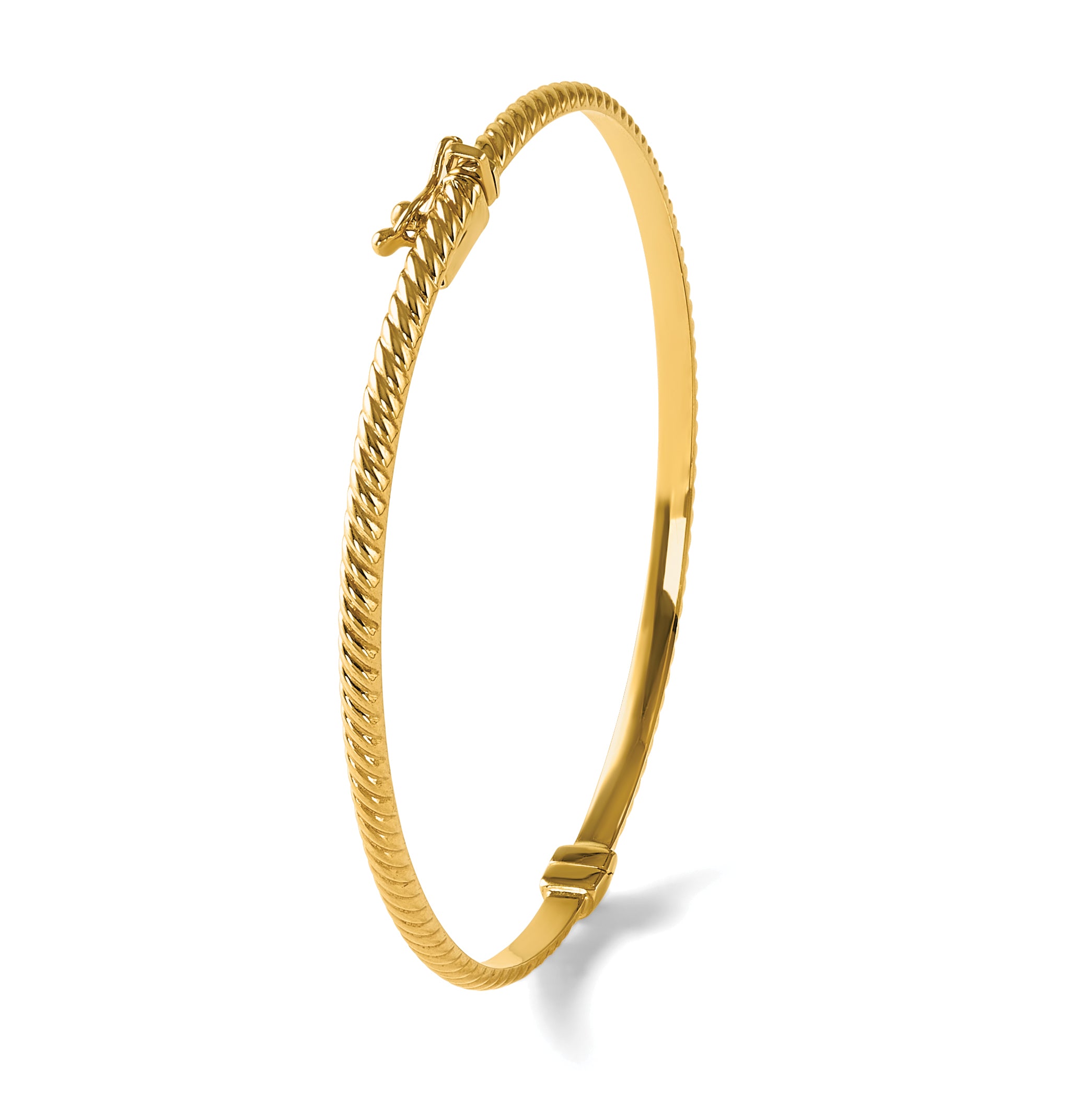 10K Polished Textured Bangle