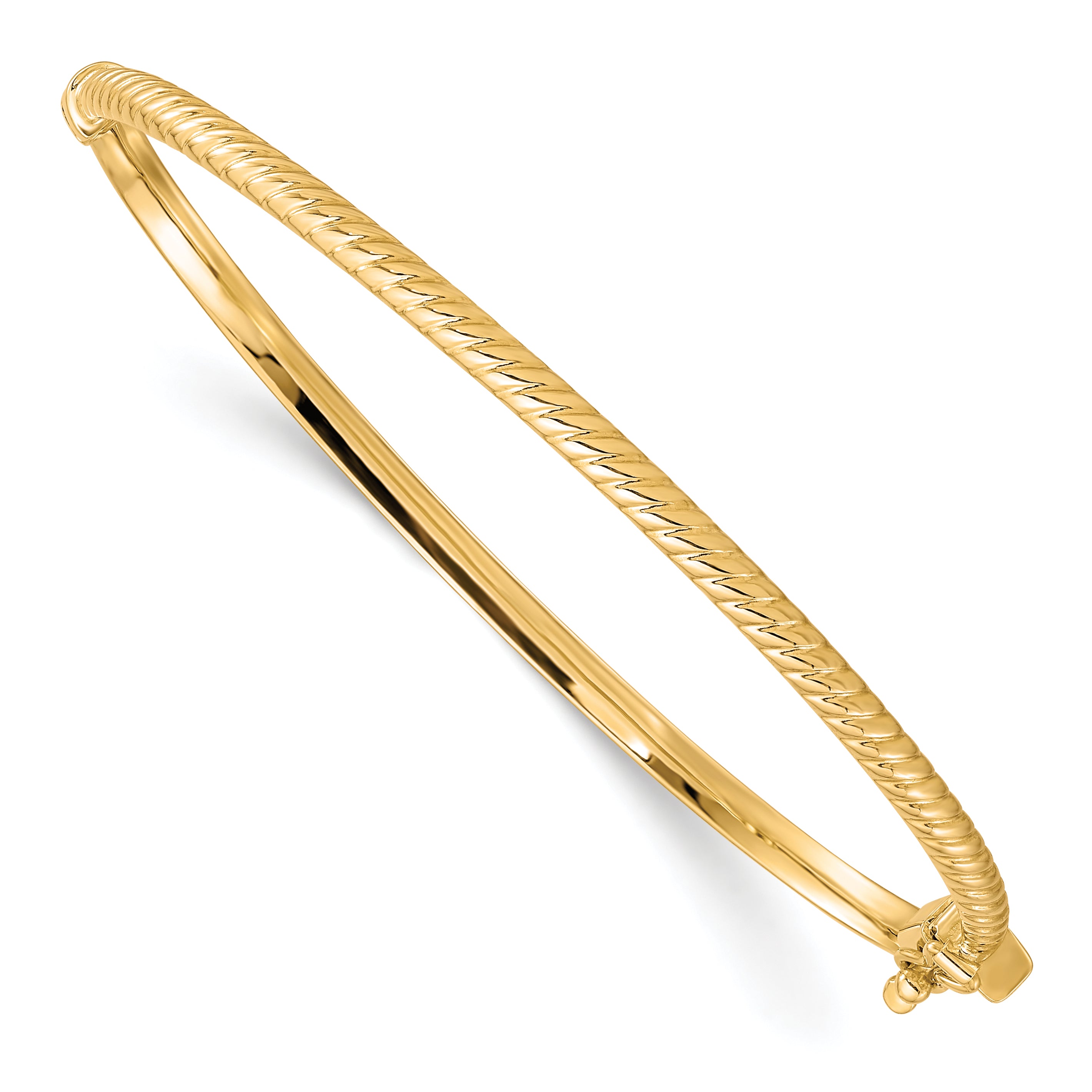 10K Polished Textured Bangle Main image