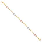 10K Tri-Color Polished Bracelet
