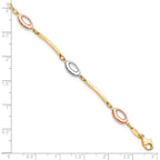 10K Tri-Color Polished Bracelet