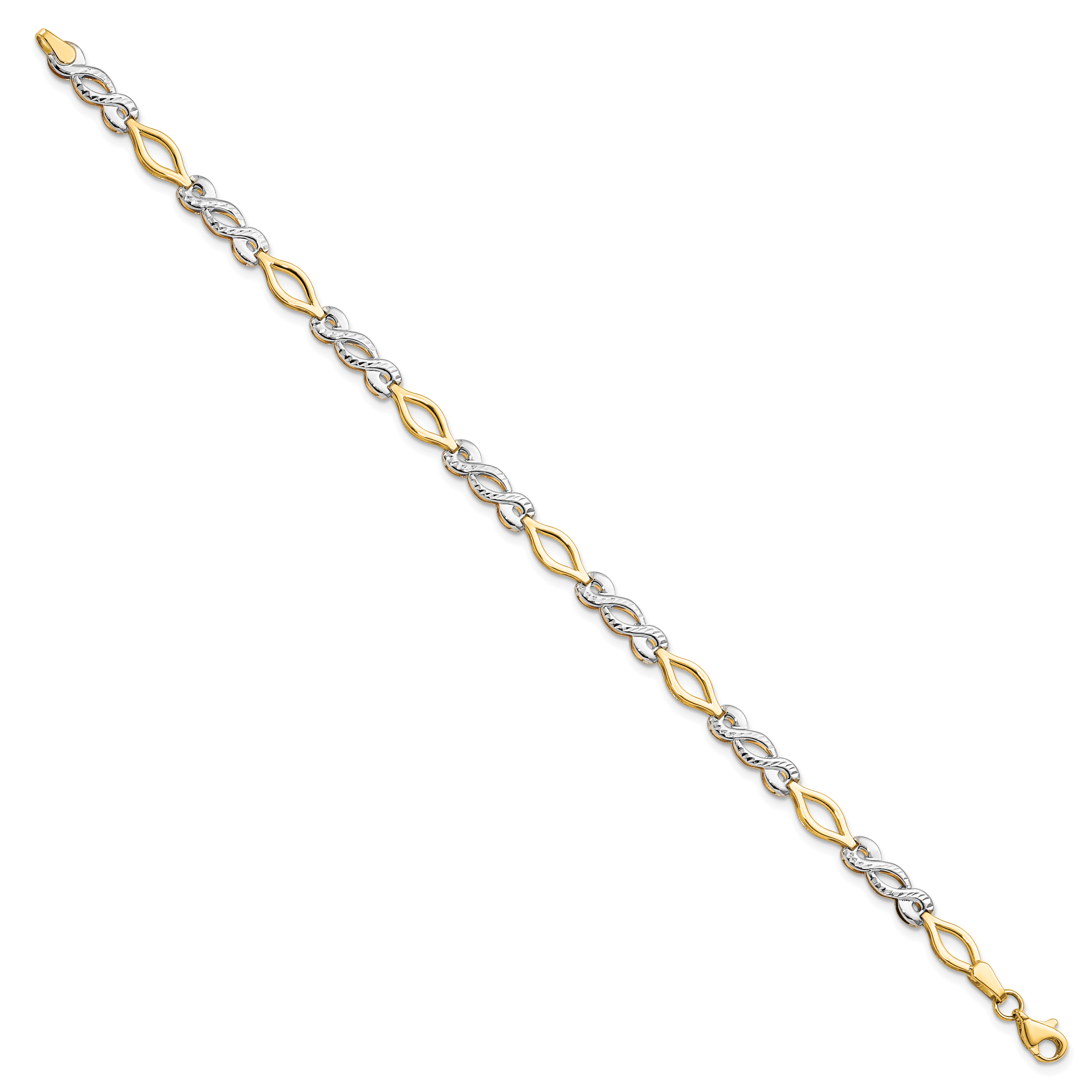 10K Two-tone Polished D/C Bracelet