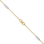 10K Two-tone Polished with 1in ext. Anklet