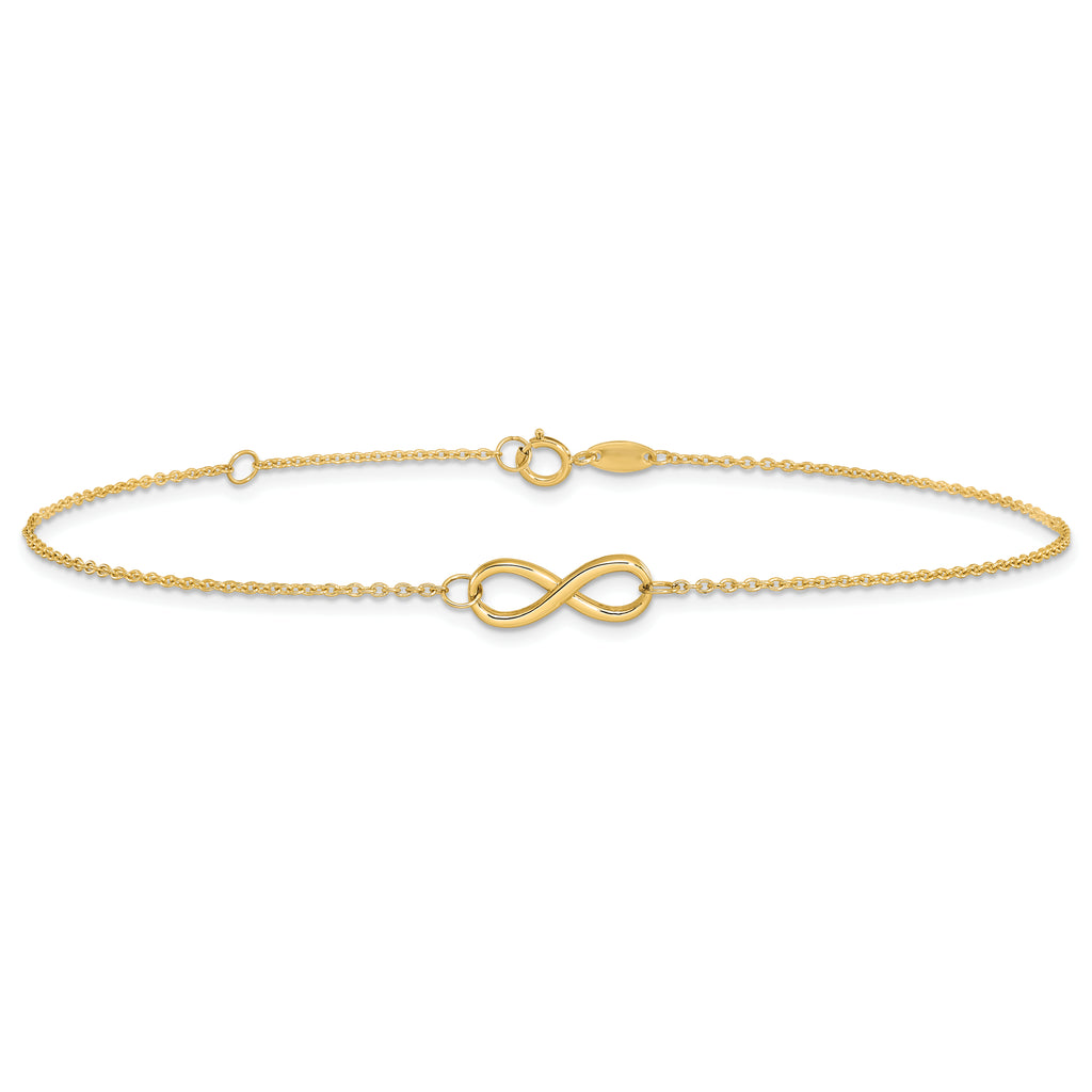 10K Polished Infinity with 1in ext. Bracelet