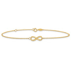10K Polished Infinity with 1in ext. Bracelet