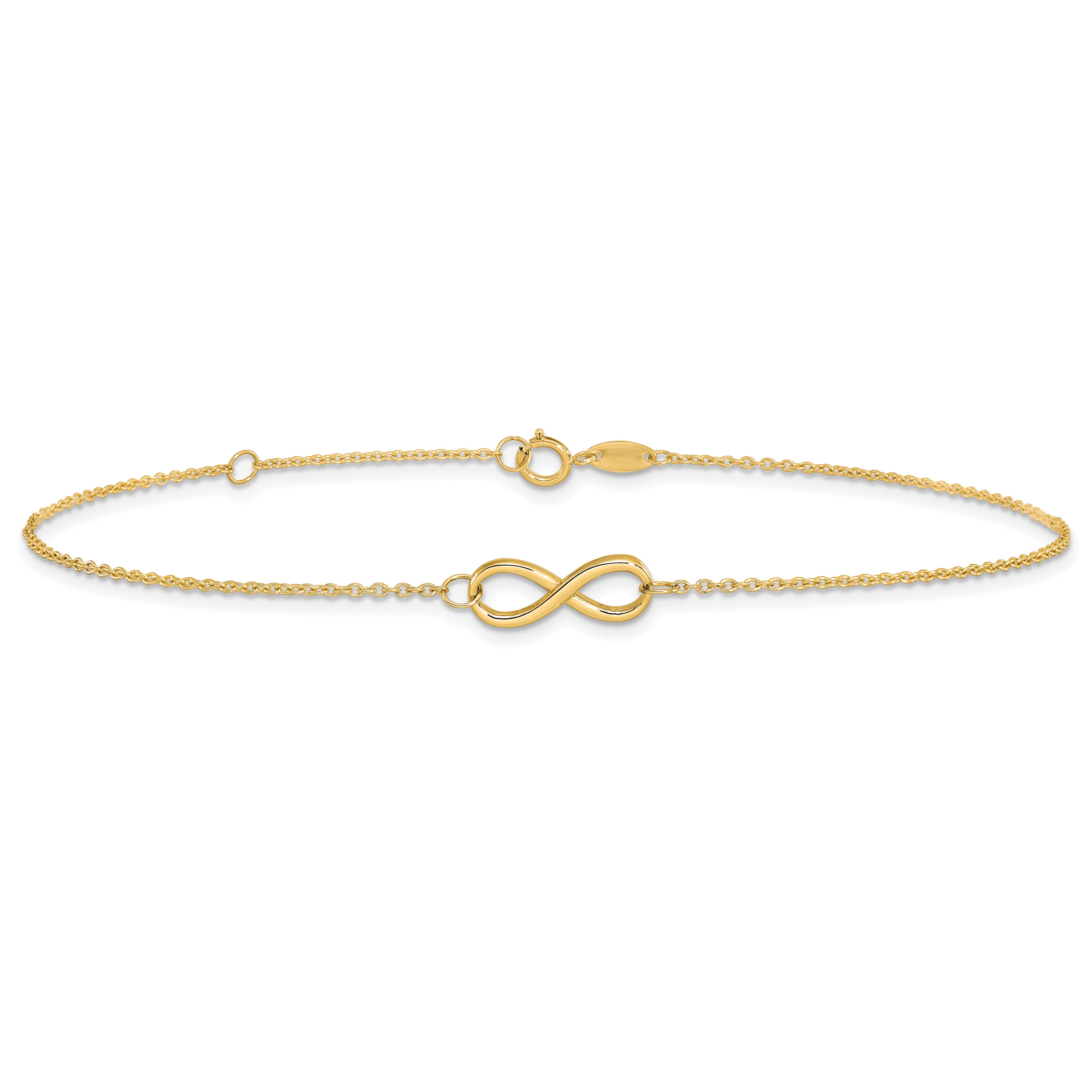 10K Polished Infinity with 1in ext. Bracelet