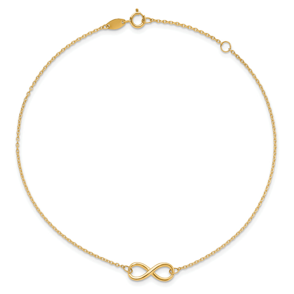 10K Polished Infinity with 1in ext. Bracelet