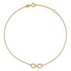 10K Polished Infinity with 1in ext. Bracelet