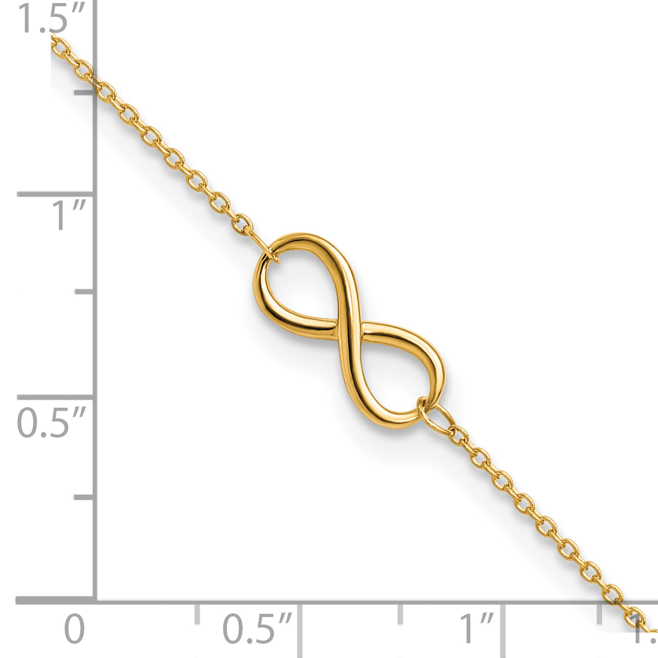 10K Polished Infinity with 1in ext. Bracelet
