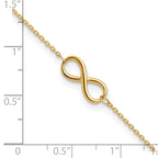 10K Polished Infinity with 1in ext. Bracelet