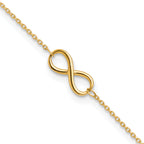10K Polished Infinity with 1in ext. Bracelet