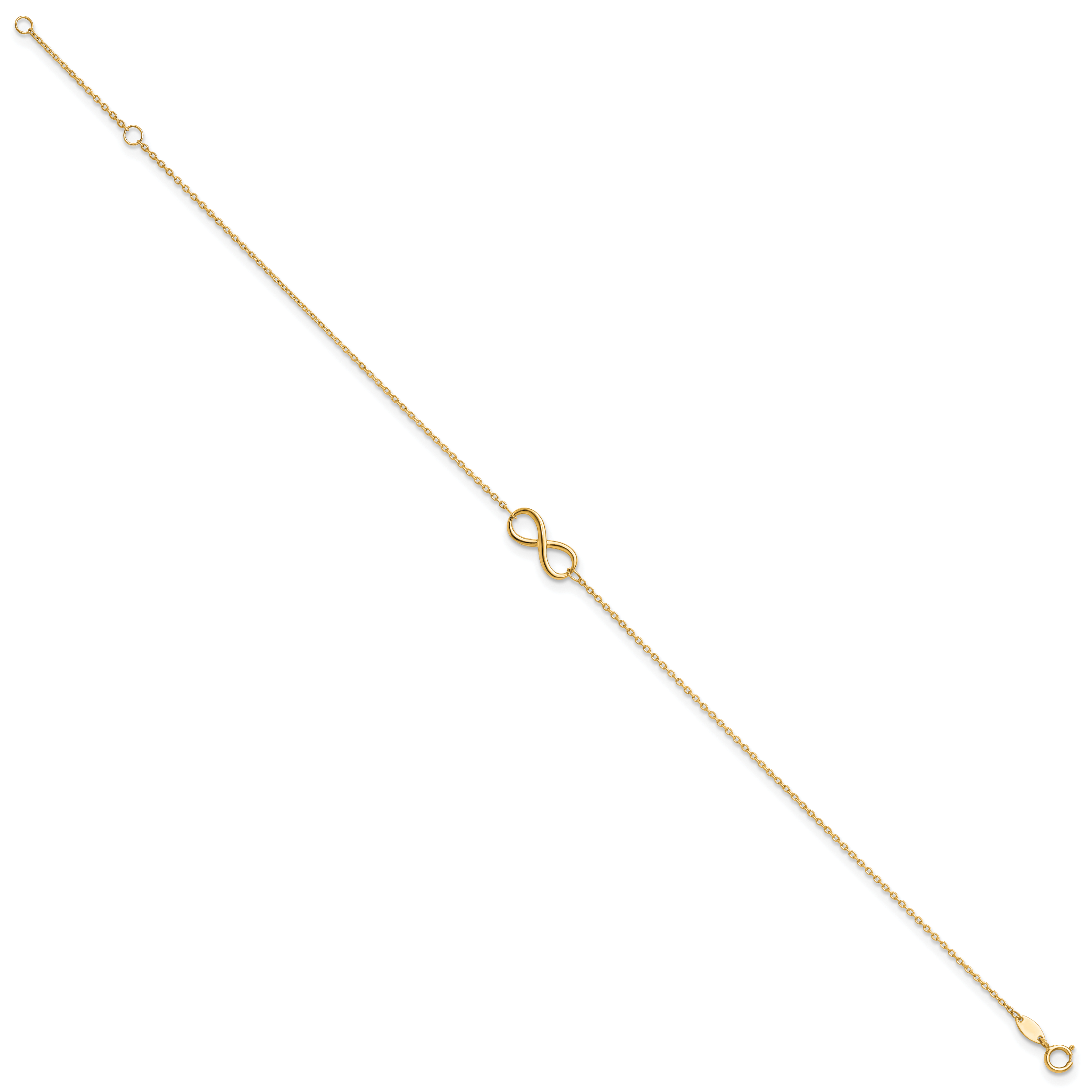 10K Polished Infinity with 1in ext. Anklet Secondary image