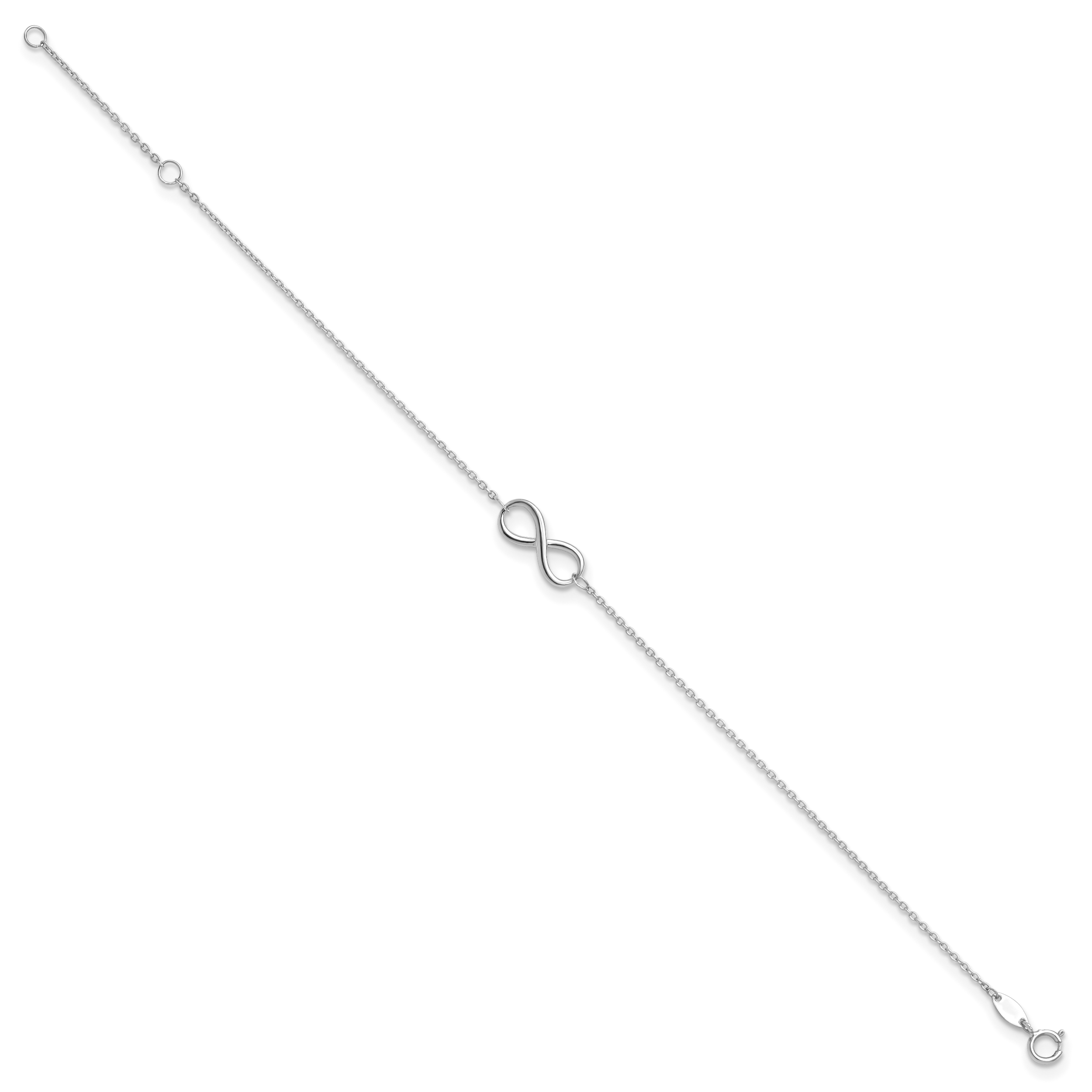 10K White Gold Polished Infinity with 1in ext. Bracelet Secondary image