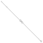 10K White Gold Polished Infinity with 1in ext. Bracelet