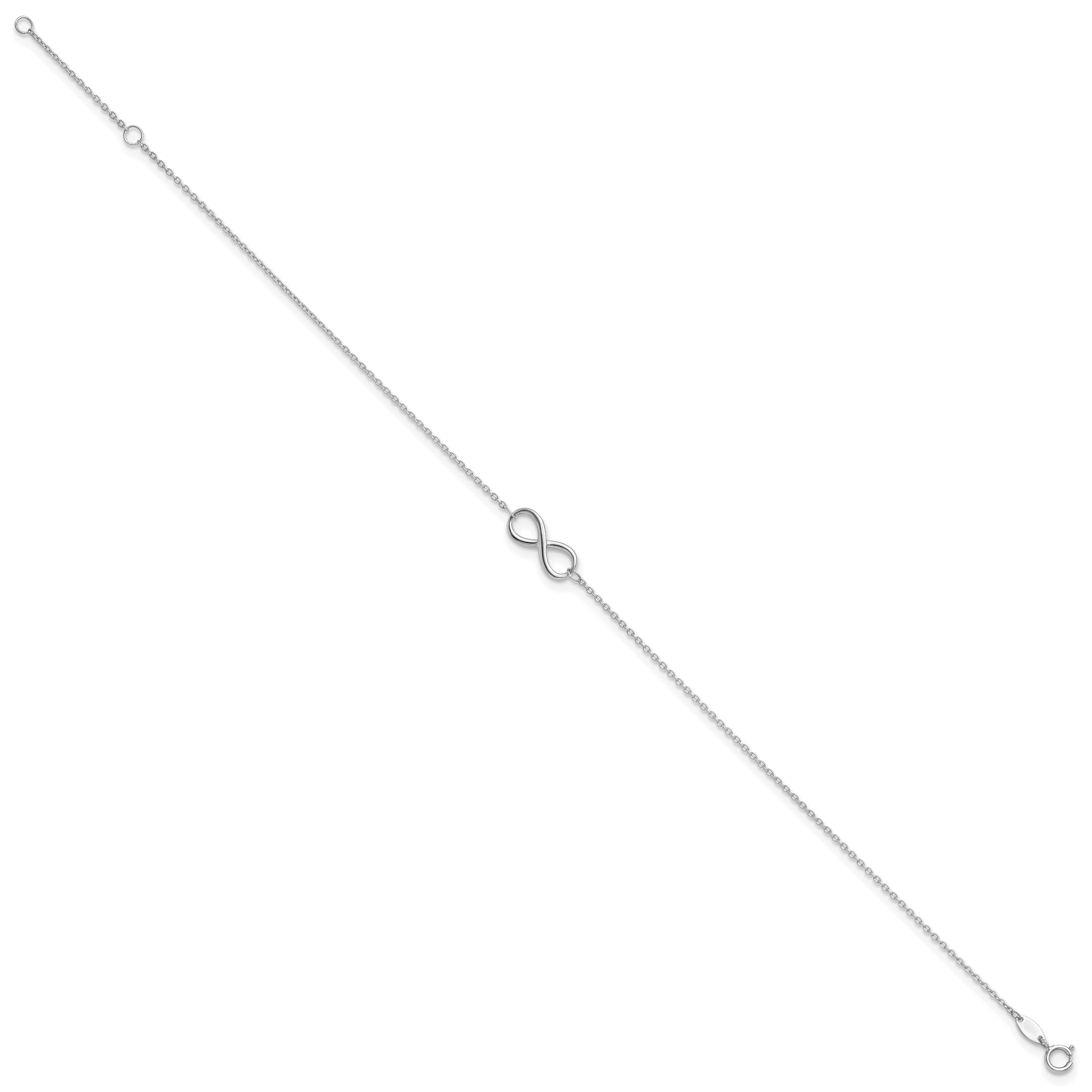 10K White Gold Polished Infinity with 1in ext. Anklet Secondary image
