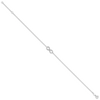 10K White Gold Polished Infinity with 1in ext. Anklet