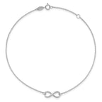 10K White Gold Polished Infinity with 1in ext. Anklet