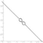 10K White Gold Polished Infinity with 1in ext. Anklet