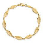 10K Polished Leaf Bracelet
