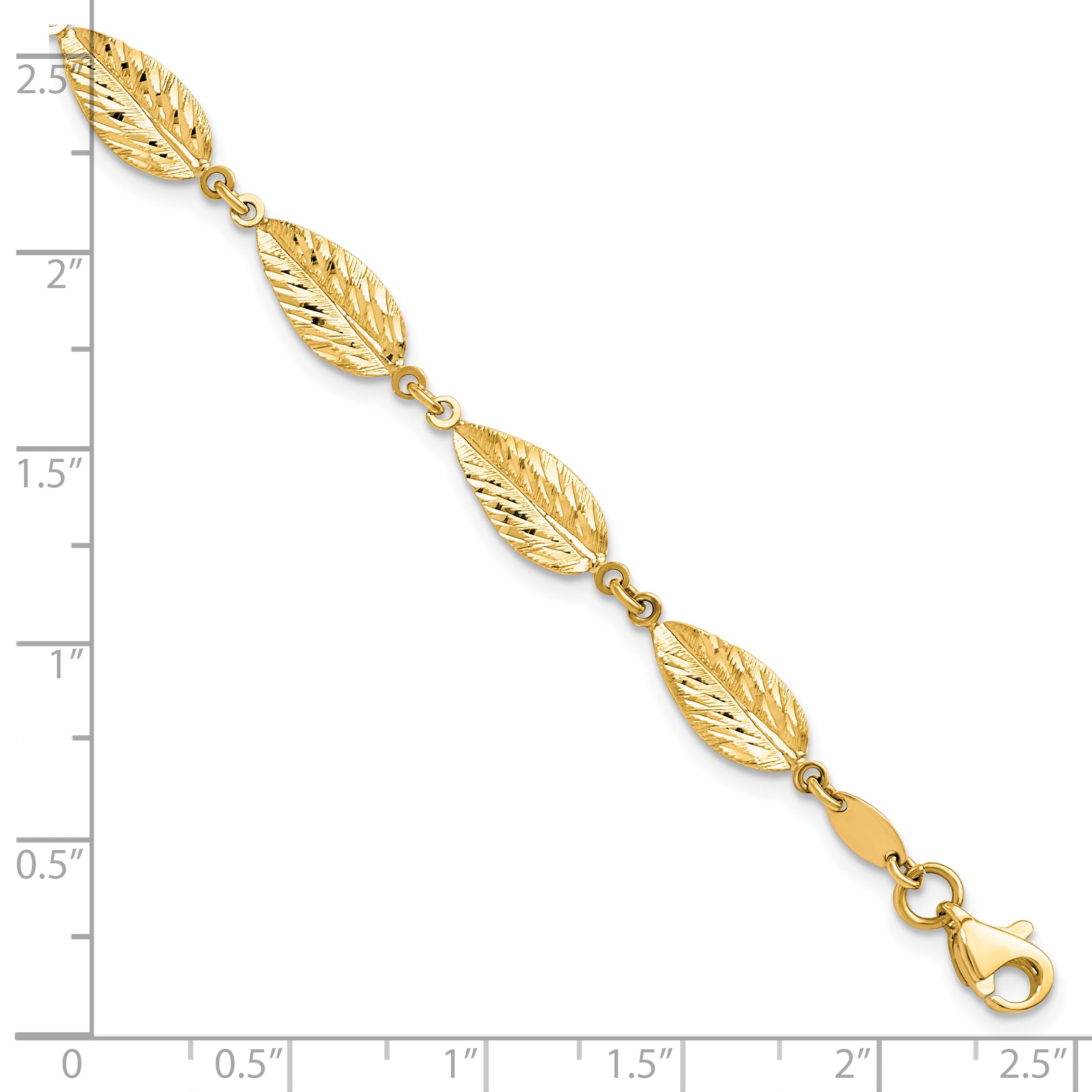 10K Polished Leaf Bracelet