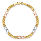 10K Tri-color Reversible Infinity Bracelet