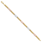 10K Tri-color Reversible Infinity Bracelet