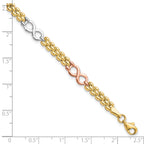 10K Tri-color Reversible Infinity Bracelet