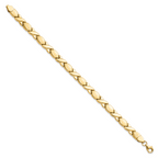 10KPolished and Brushed X/O Fancy Bracelet