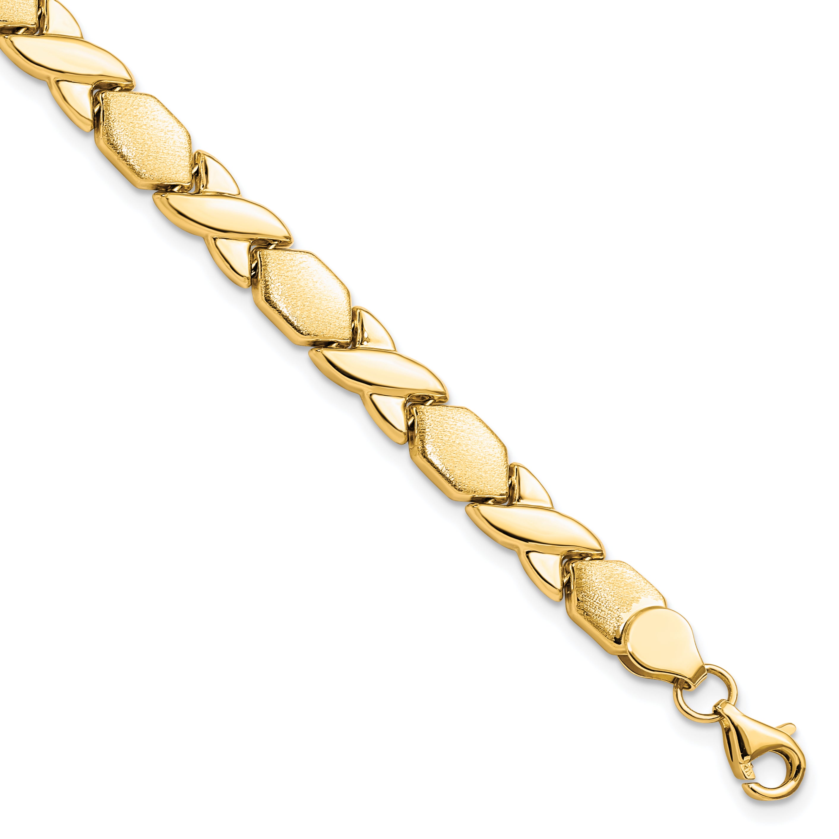 10KPolished and Brushed X/O Fancy Bracelet Main image