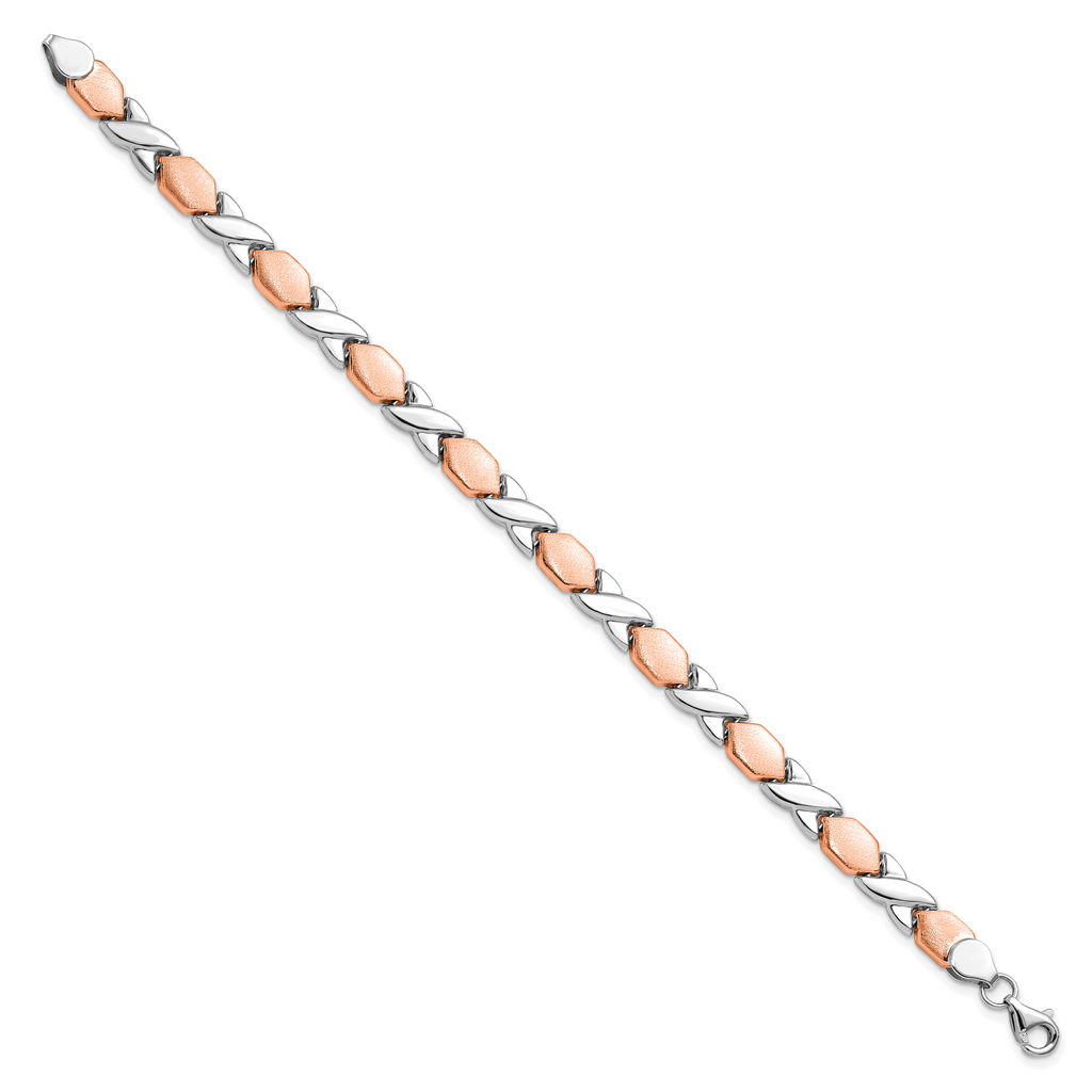 10K Rose and White Gold X/O Fancy Bracelet