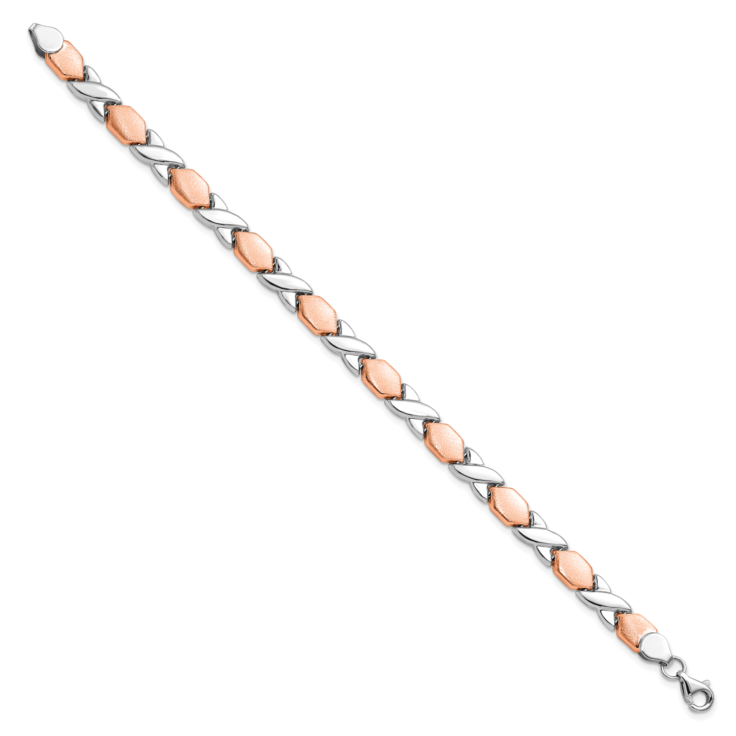 10K Rose and White Gold X/O Fancy Bracelet