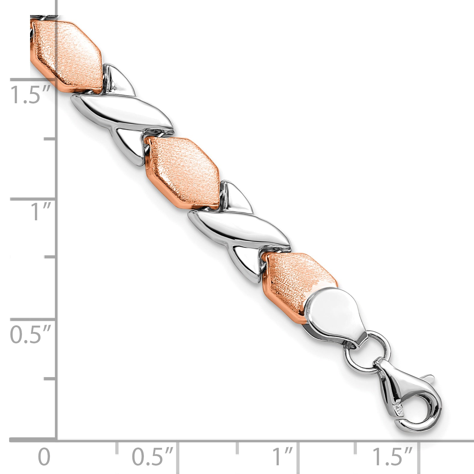 10K Rose and White Gold X/O Fancy Bracelet