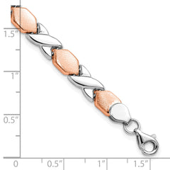 10K Rose and White Gold X/O Fancy Bracelet
