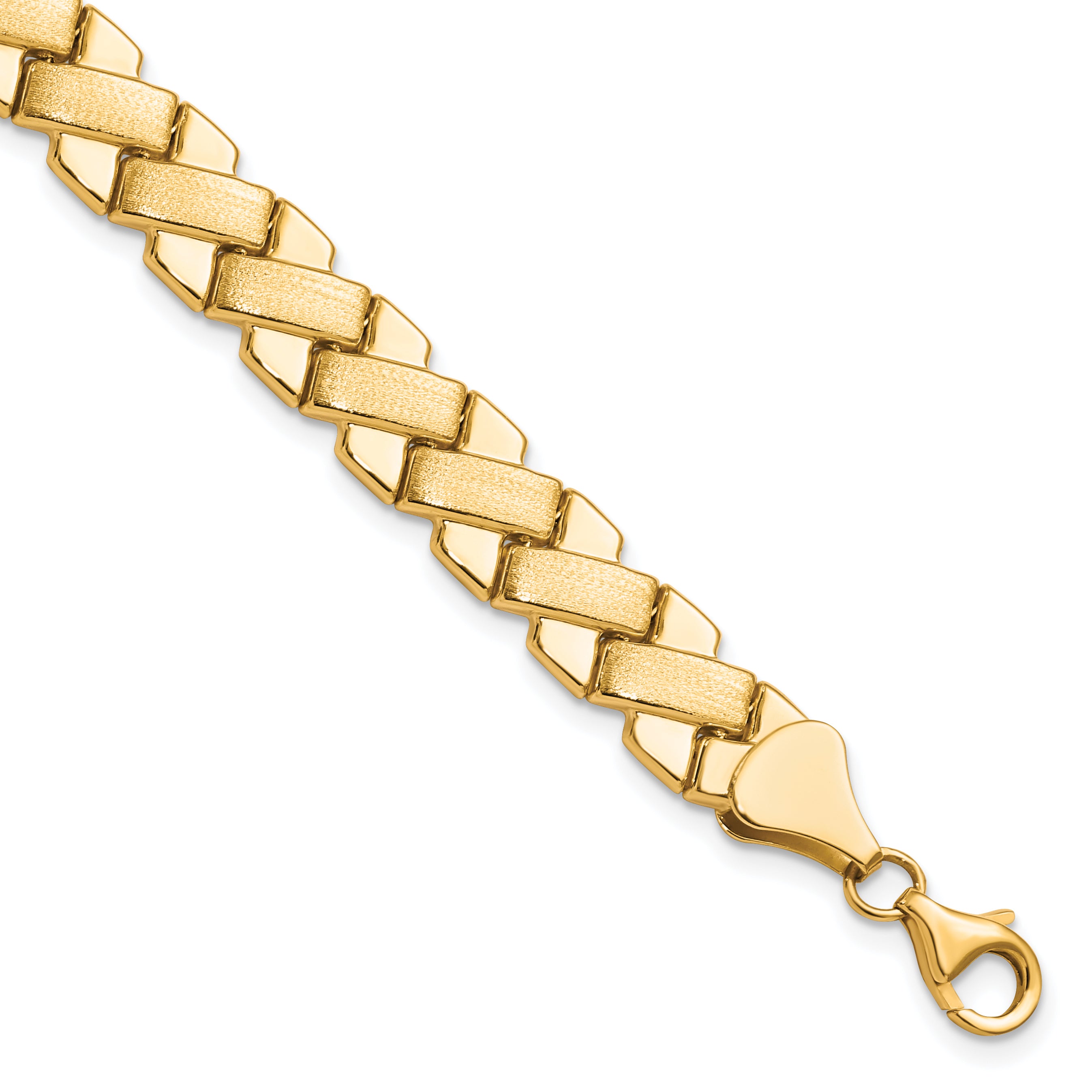 10K Polished and Brushed Fancy Bracelet Main image