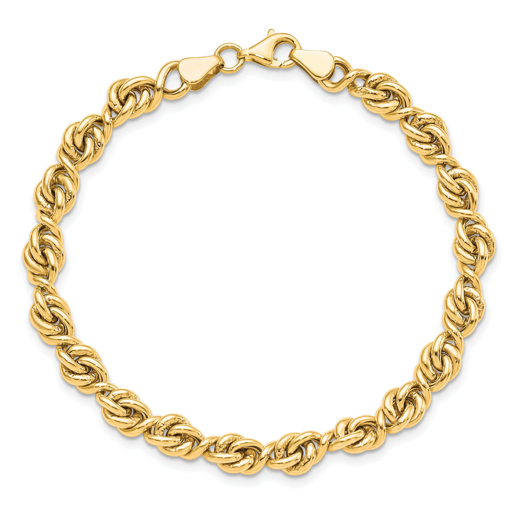 10K Polished Fancy Link Bracelet