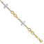 10K Two-tone Polished Cross and Infinity Bracelet