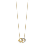 10K Rhodium-plated Polished D/C Necklace