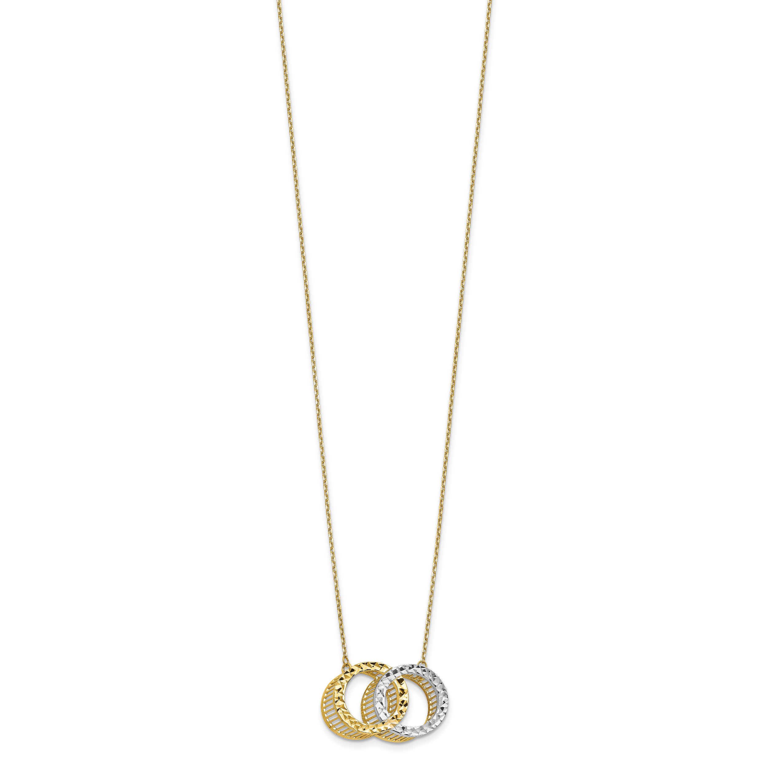 10K Rhodium-plated Polished D/C Necklace