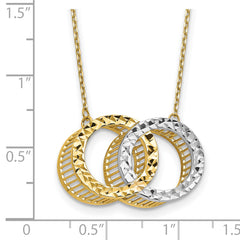 10K Rhodium-plated Polished D/C Necklace