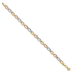 10K Tri-color Polished D/C Bracelet
