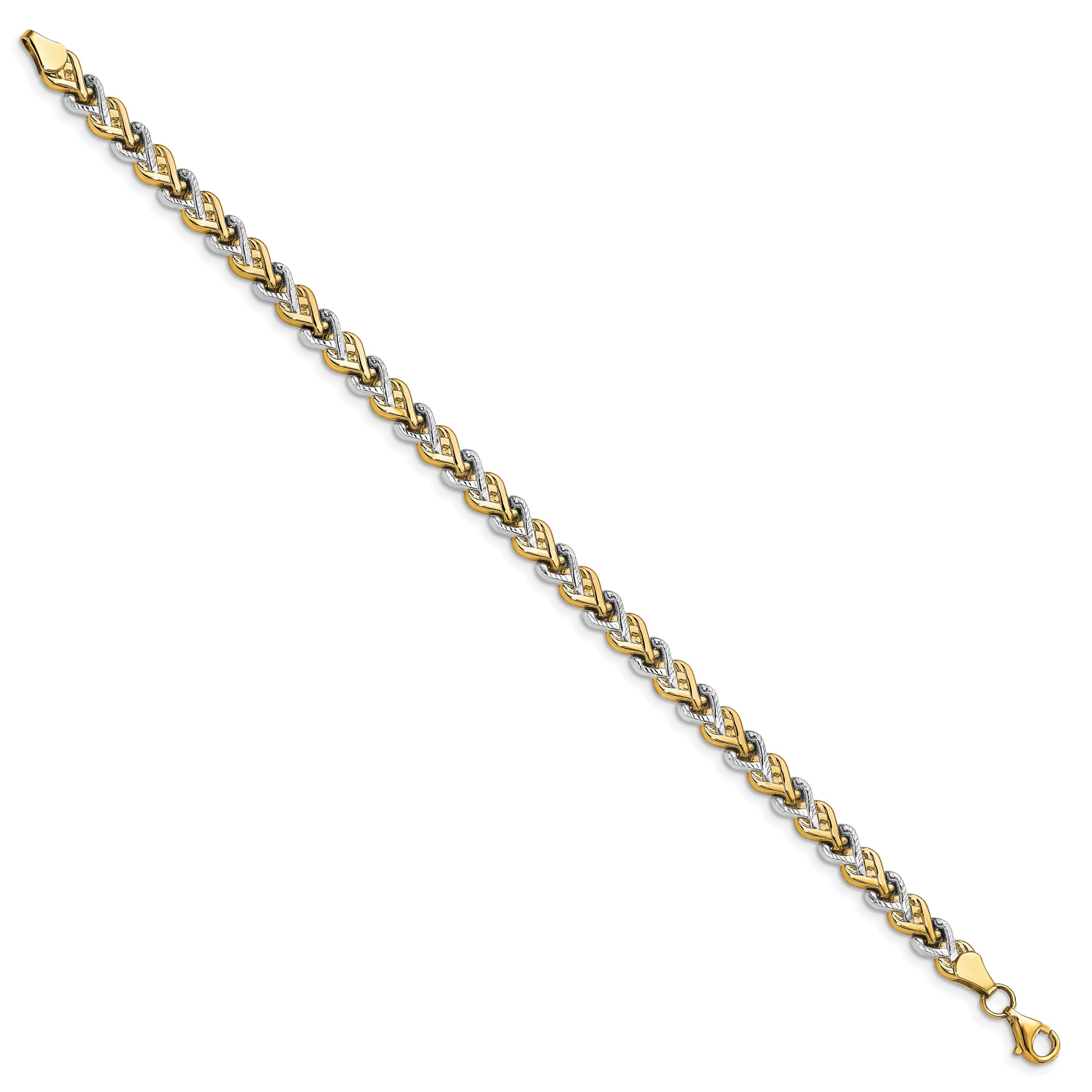 10K Rhodium-plated Polished D/C Bracelet