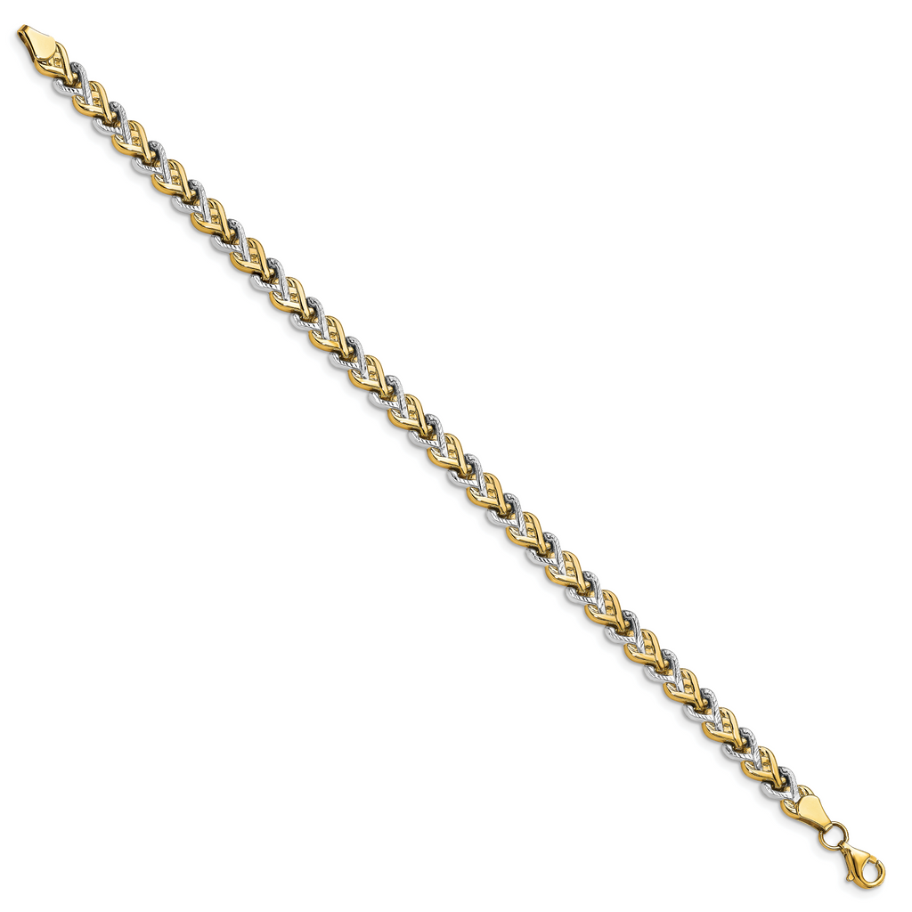 10K Rhodium-plated Polished D/C Bracelet