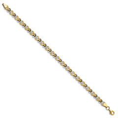 10K Rhodium-plated Polished D/C Bracelet