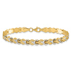 10K Rhodium-plated Polished D/C Bracelet