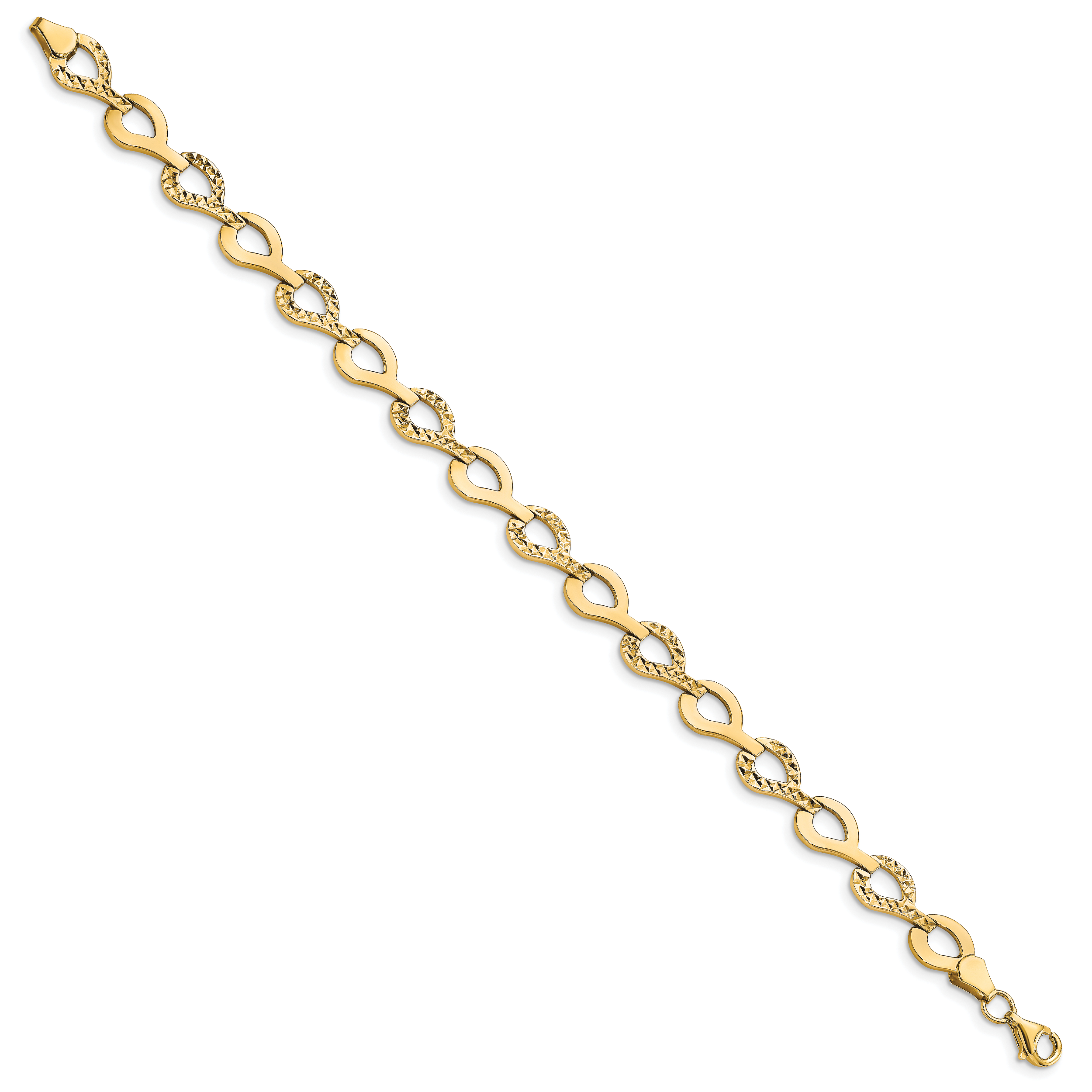 10K Polished Fancy D/C Link Bracelet Secondary image