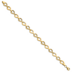 10K Polished Fancy D/C Link Bracelet