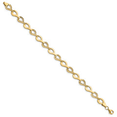 10K Polished Fancy D/C Link Bracelet