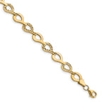 10K Polished Fancy D/C Link Bracelet