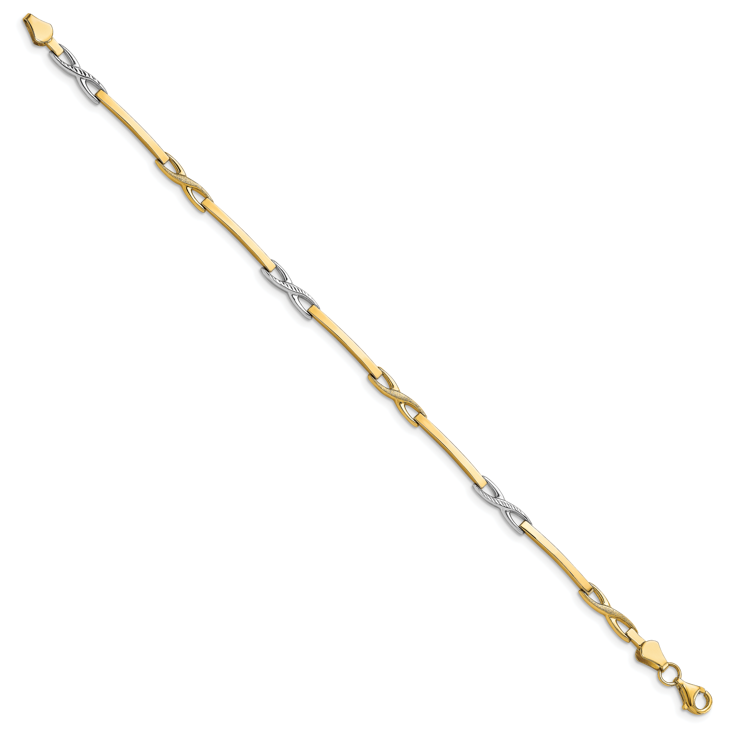 10K Rhodium-plated Polished Bracelet Secondary image